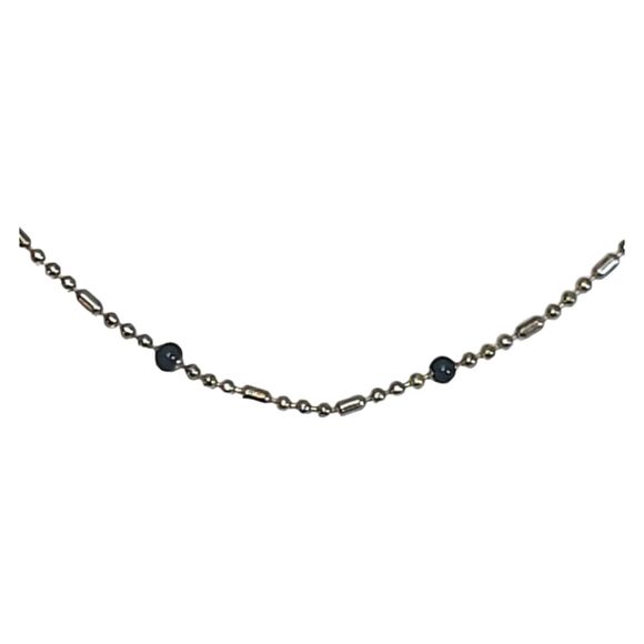Dainty Minimalist Gold Tone Black Bead Choker Necklace 14"-16" - Picture 3 of 5
